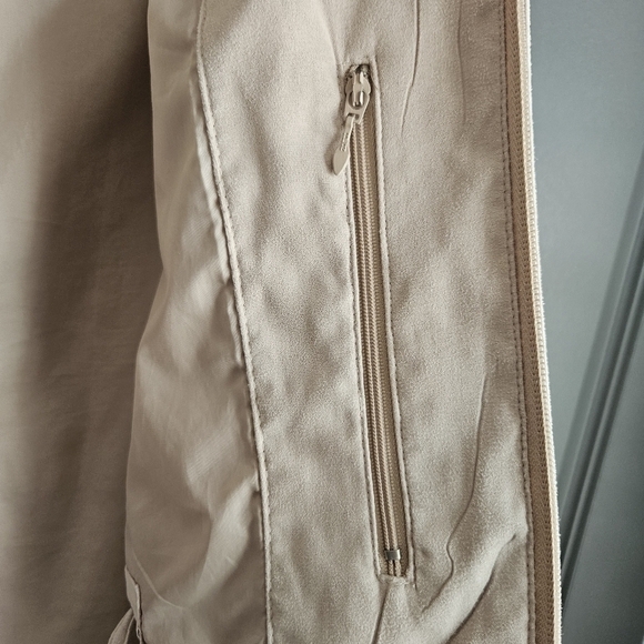 London Fog Womens Lined Microfiber Sueded Zip Front Rain Jacket Sz Medium - Picture 8 of 12